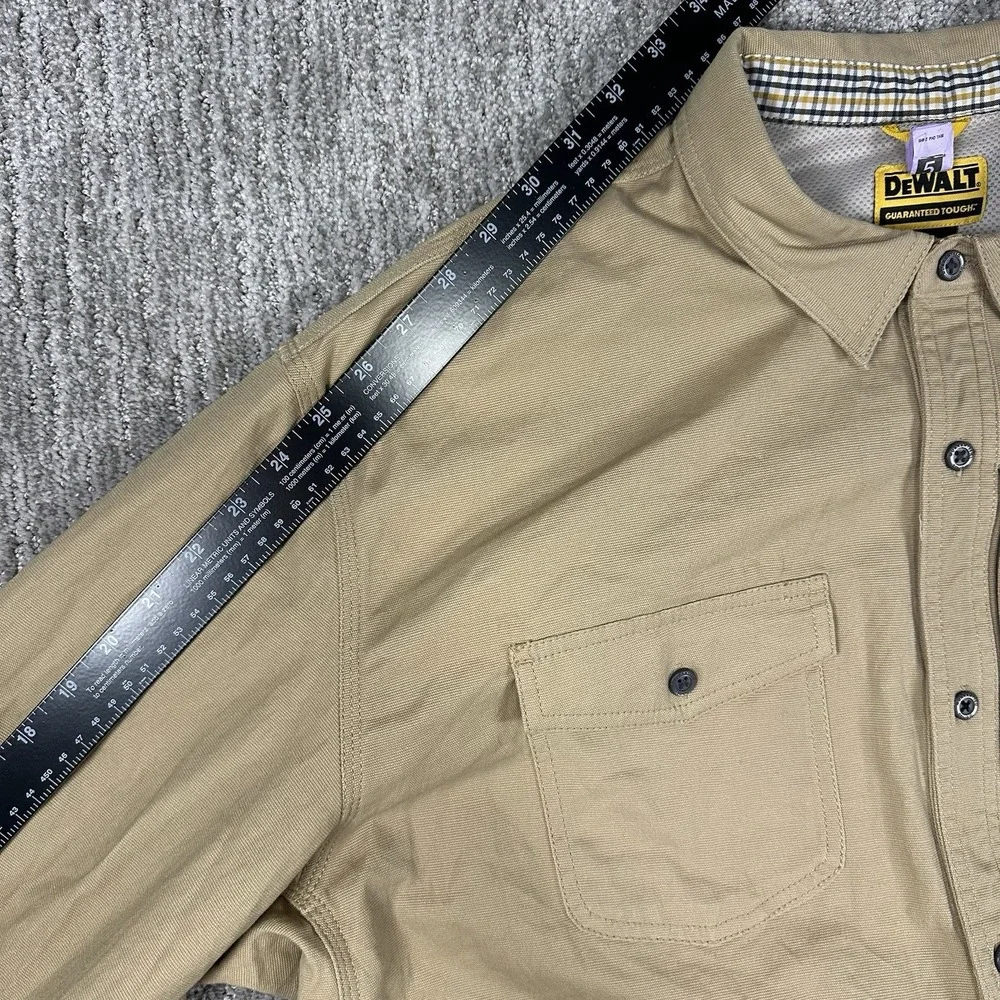 DeWalt Guaranteed‎ Tough Austin ProStretch Long Sleeve Shirt Size 2XL Brown Work